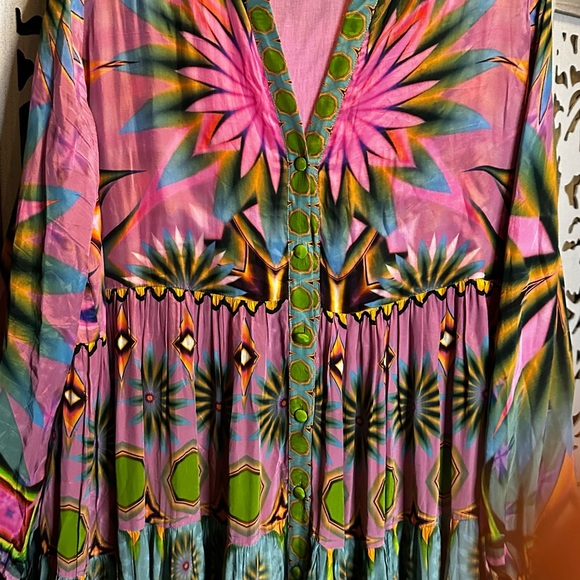 Anthropologie x Seventh Heaven Saddartha  Bansal Mixed Print Maxi Dress - Picture 5 of 8